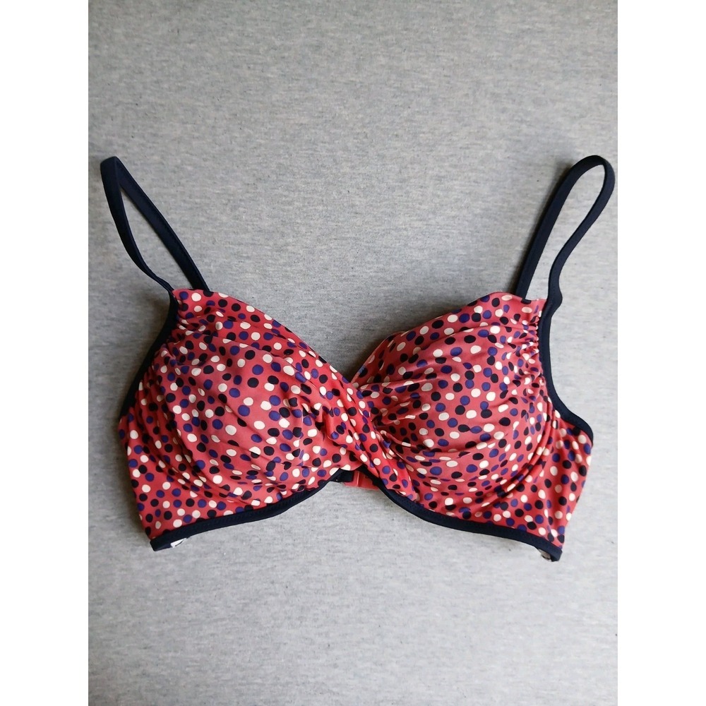 Boden Swimsuit 34C Bikini Top Alacati Twist Polka Dot Retro Beach Swim